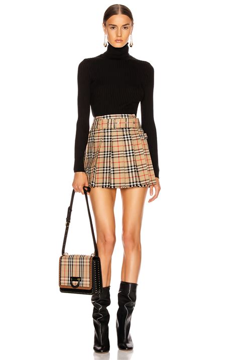 fake burberry mini skirt|Burberry pleated skirt outfit.